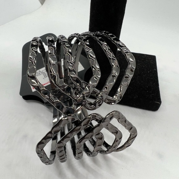 Gunmetal Dimple Cuff Bracelet - Picture 3 of 5